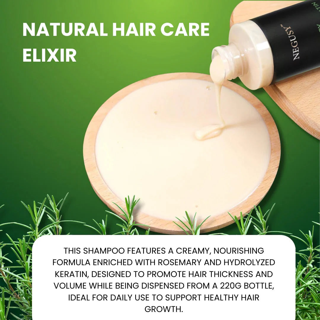 Rosemary Hydrolyzed Keratin Shampoo — Strengthening, Anti-Hair Loss & Scalp-Soothing Formula (30ml)